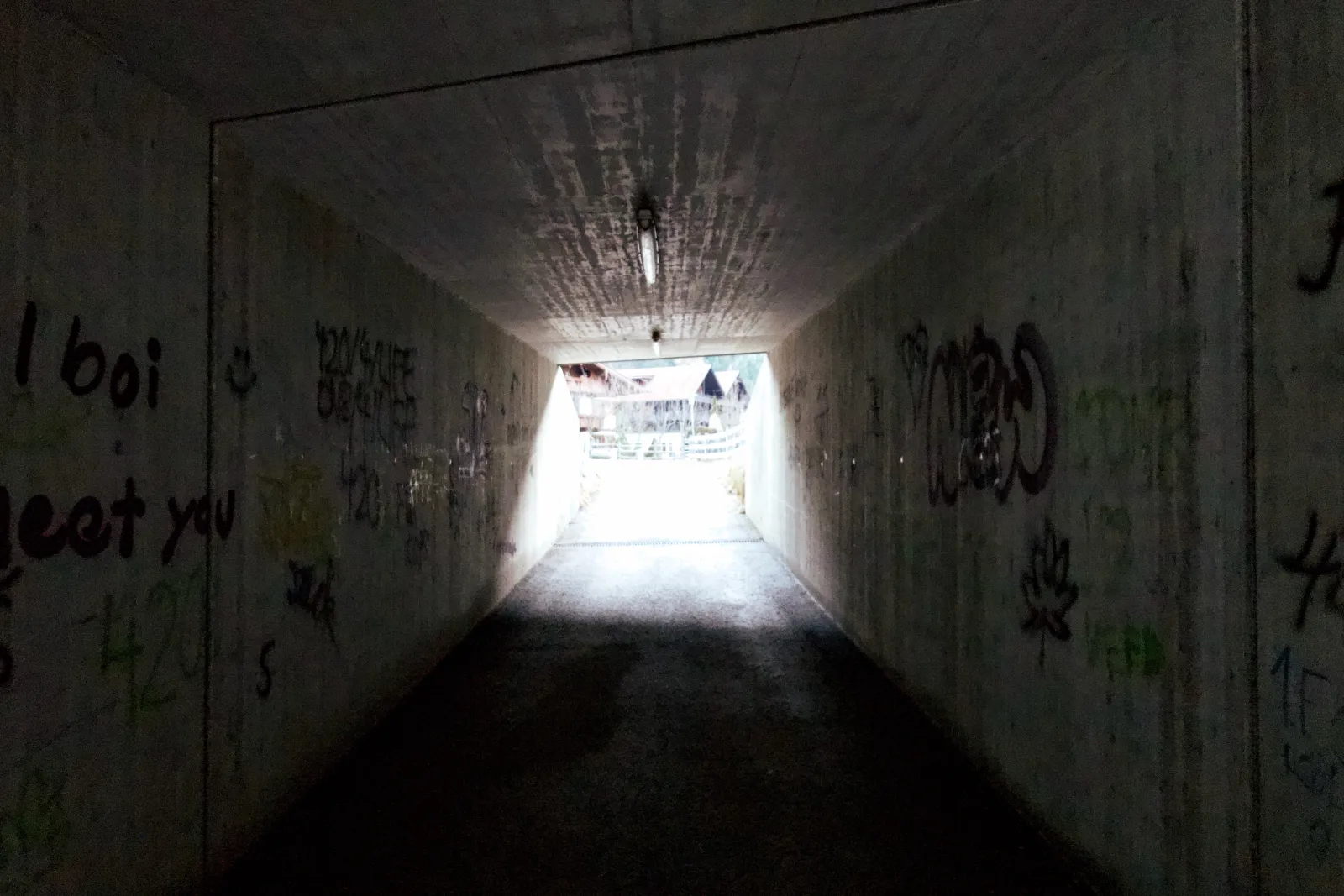 Tunnel with graffiti