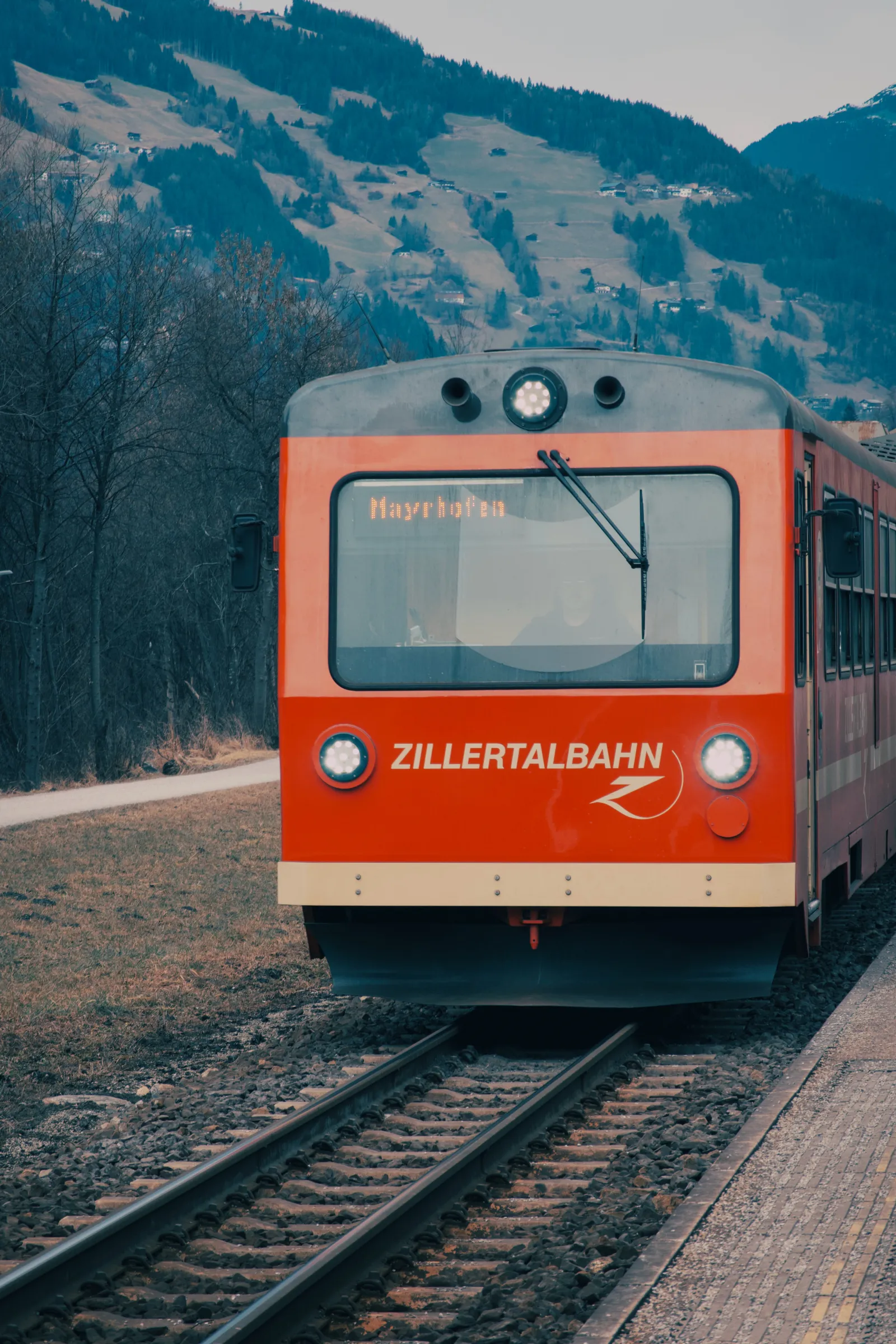 Zillertalbahn arriving at the station