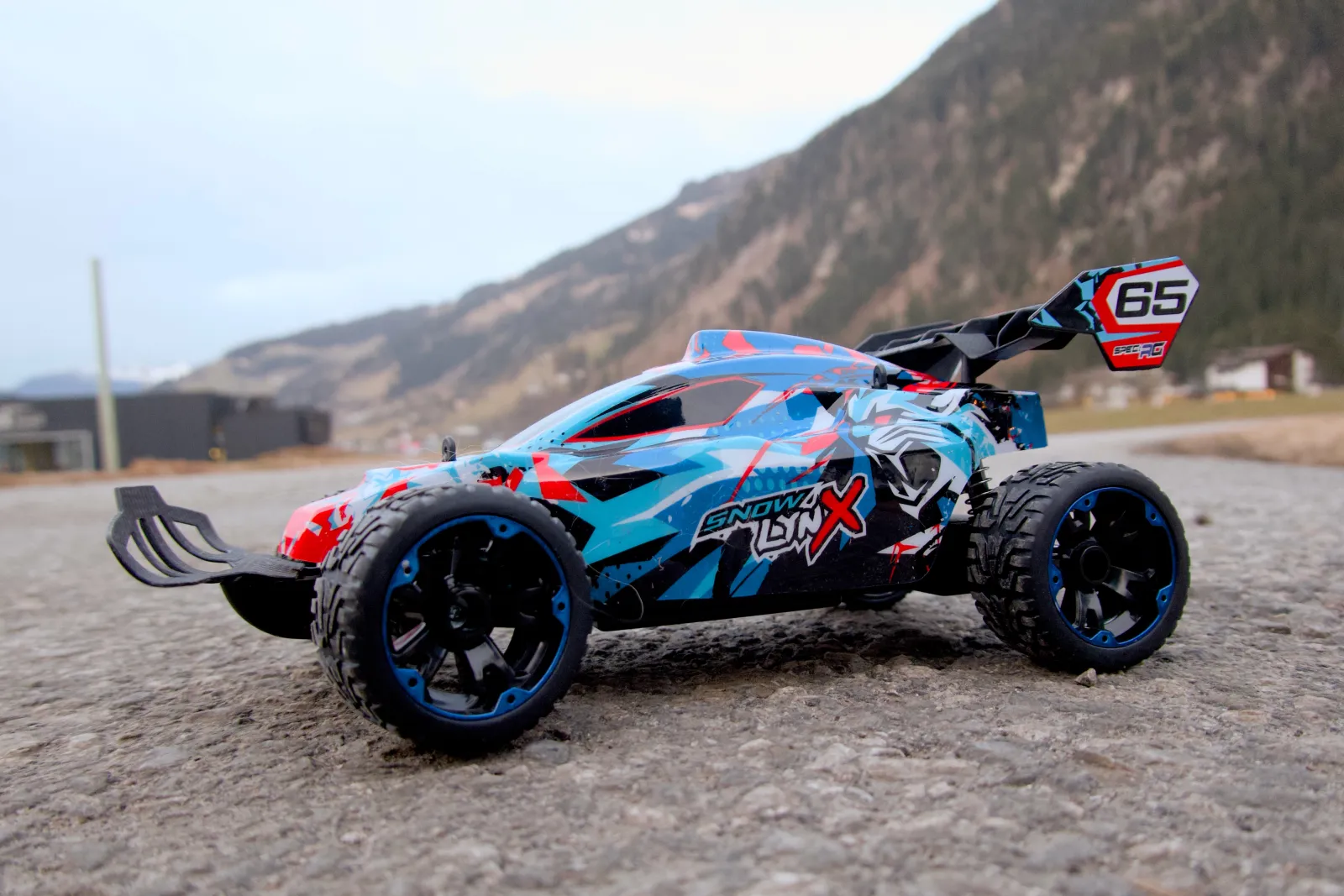 RC car on a test drive outside the apartment