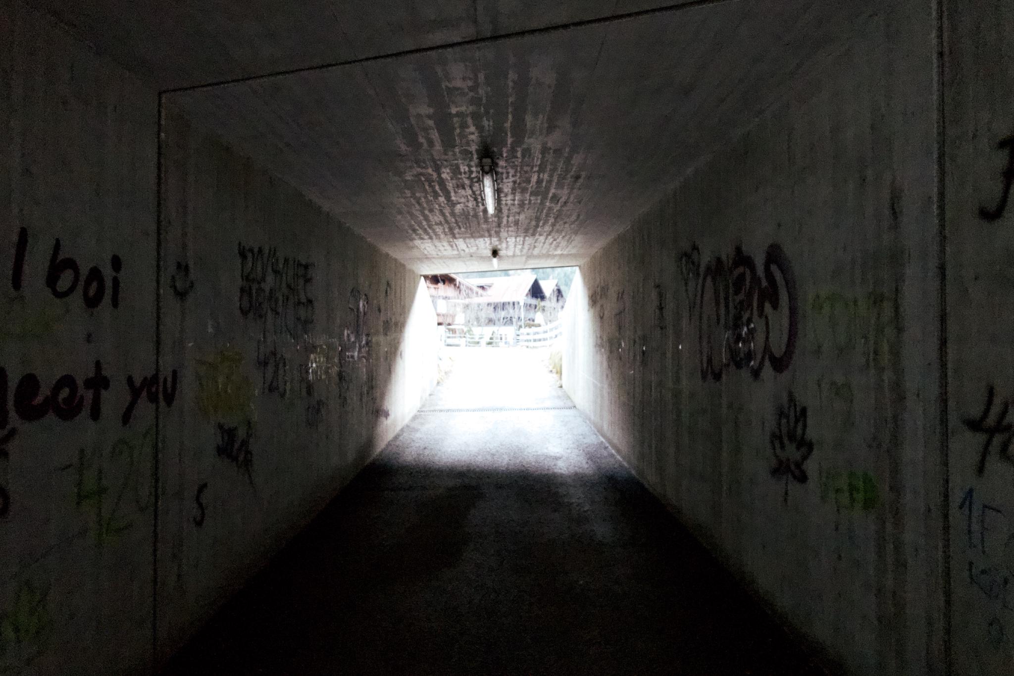 Tunnel with graffiti