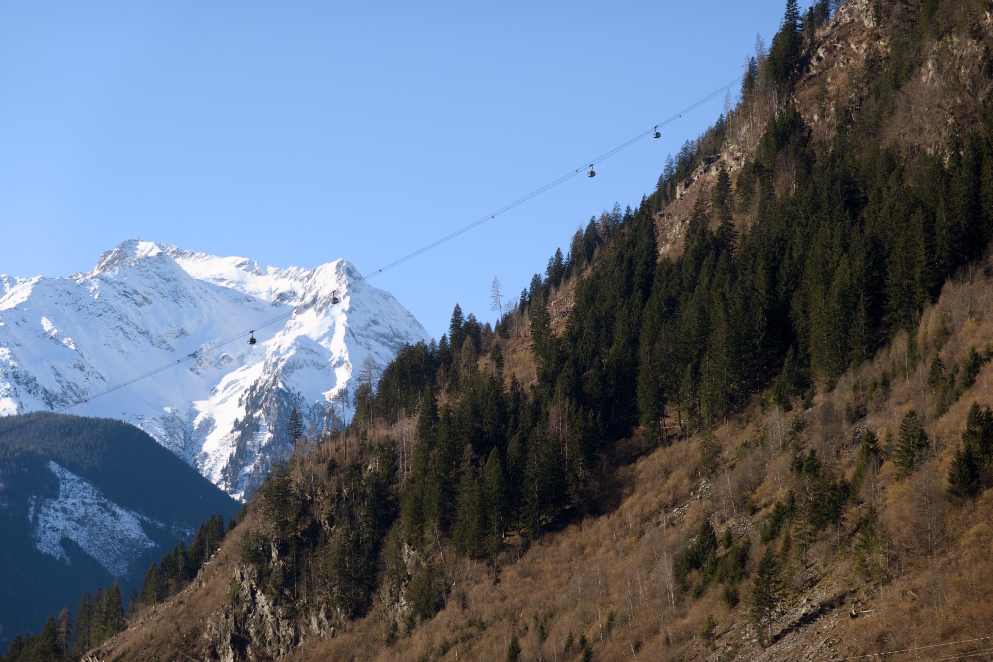 Exploring Mayrhofen, mountains in the back