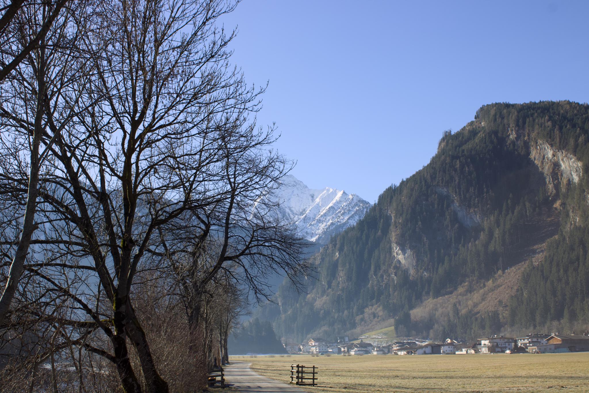 Blue sky over the Zillertal