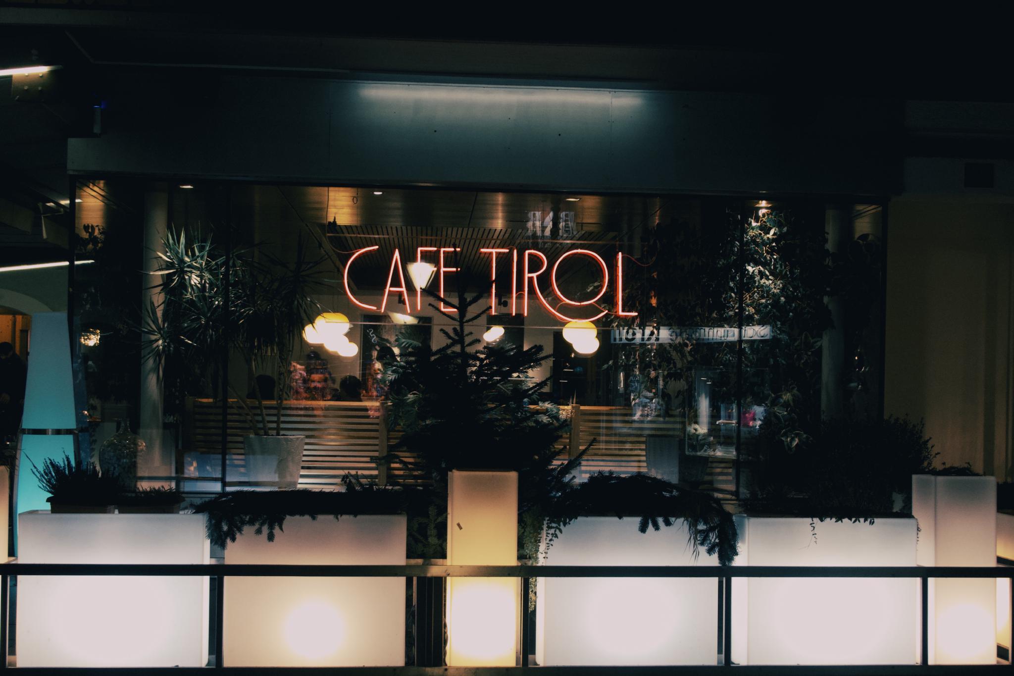 Cafe Tirol in Mayrhofen at night